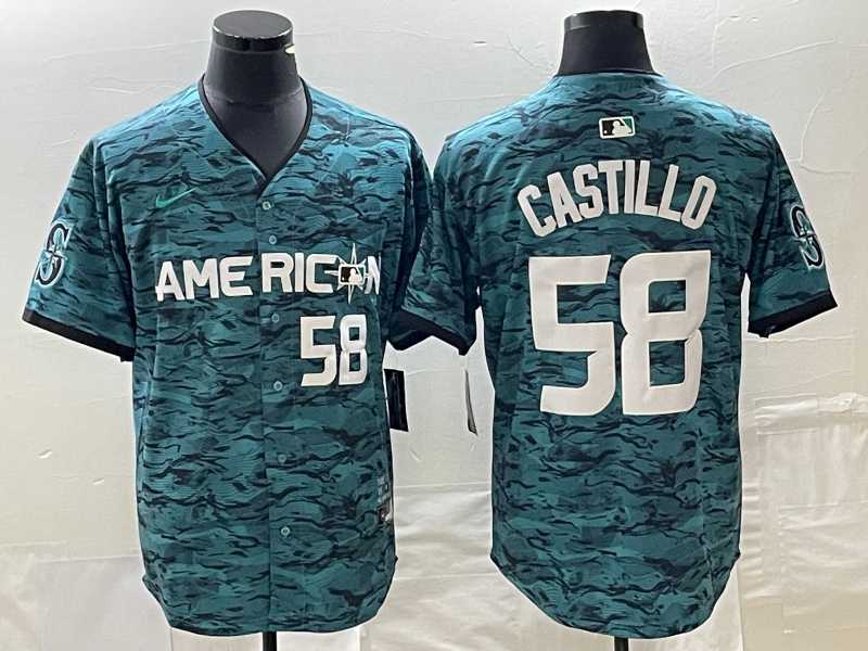 Men's Seattle Mariners #58 Diego Castillo Number Teal 2023 All Star Stitched Baseball Jersey,We sell and wholesale Men's Seattle Mariners #58 Diego Castillo Number Teal 2023 All Star Stitched Baseball Jersey on line form chian!